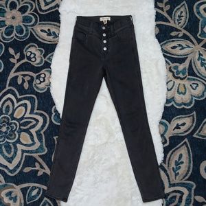 Madewell 10" road tripper black high waisted skinny jeans